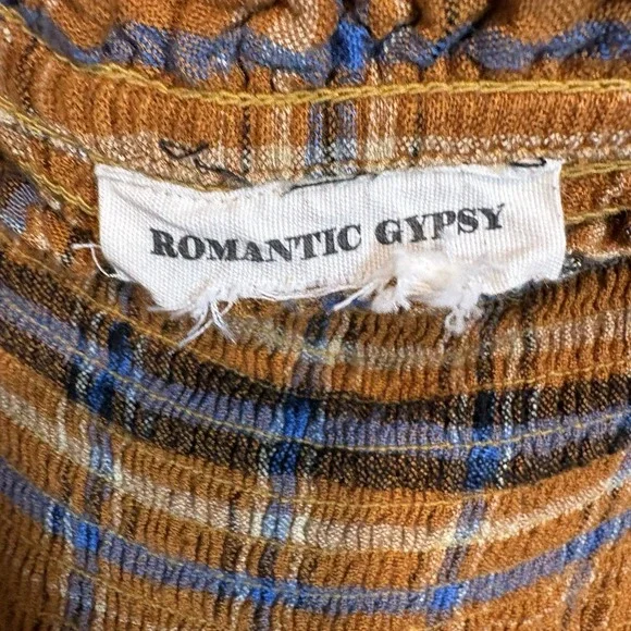 Cottagecore Smocked Dress S/M Plaid Tartan Prairie Academia Milkmaid Boho Folk - Picture 7 of 8